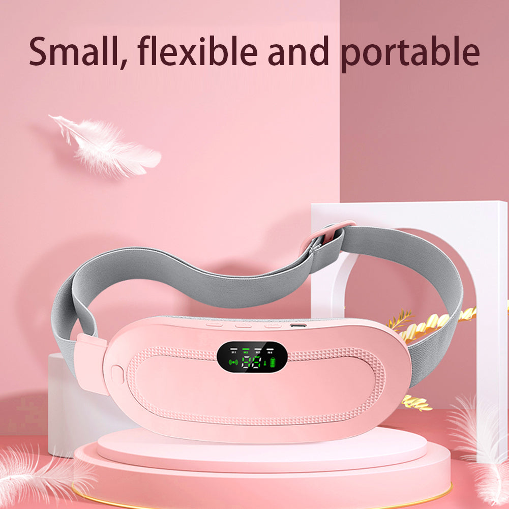 Small, flexible and portable cordless heat and massage belt for period cramps