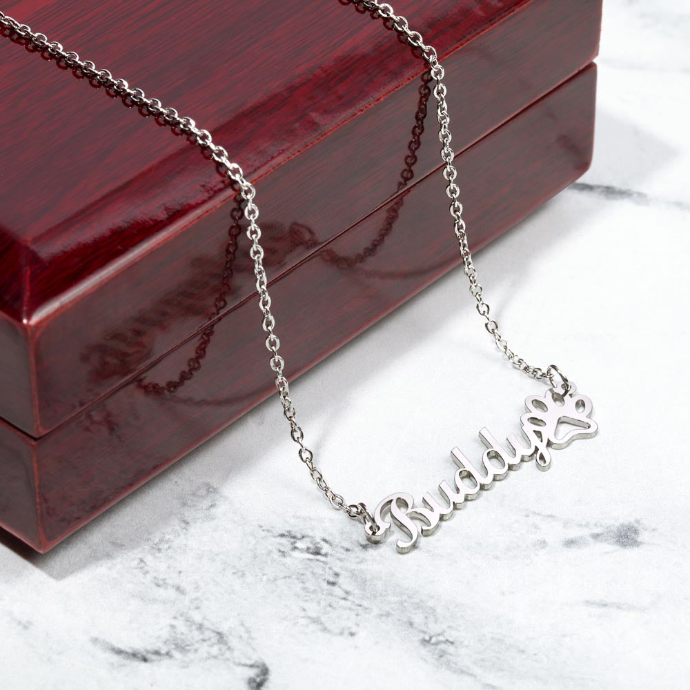 Always In My Heart — Personalized Pet Memorial Paw Necklace