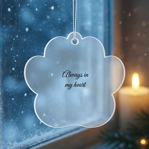 Paw Print Memorial Ornament — Always In My Heart